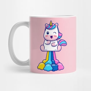 Cute Unicorn on Rainbow Mug